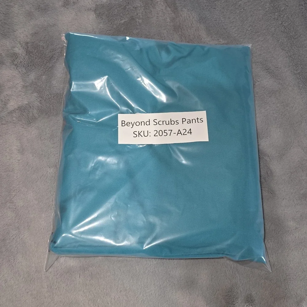 Beyond Scrubs Womens Pants Blue Pink Size PM Pull‎ On Elastic Waist Pockets